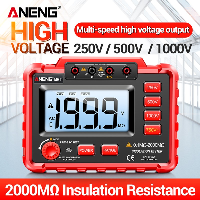 ANENG MH11 Megohmmeter Digital 500V High Voltage Electronic Shaking Table
