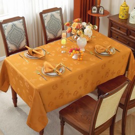 MATIRUG - Mantel rectangular de otoño de Acción de Gracias, 60 x 120 pulgadas, jacquard de calabaza, impermeable, lavable, funda de mesa de banquete de granja para otoño y miel