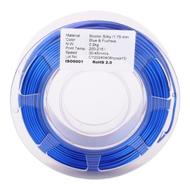 PLA Filament Dual Color Blue and Purplish Red 1.75mm 200g Silk Filament for 3D Printer