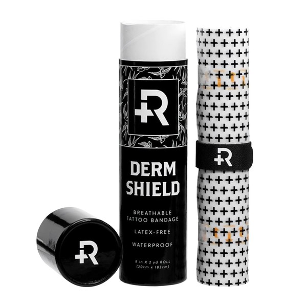 Recovery Aftercare Derm Shield Tattoo Aftercare Bandage Roll - Waterproof Adhesive Bandages, Transparent Matte Film - 8 Inches x 2 Yards