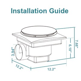 yanliangvich Bathroom Exhaust Fan with Light, 10 Inch Exhaust Fan Ceiling Mount, Ultra-Quiet Ventilation Fan with Duct, 3000K/4000K/6000K Adjustable Light Kit, Ventilation Fan for Home