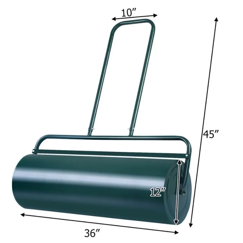 36 X 12 Inch Manual Water-Filled Metal Lawn Roller Push