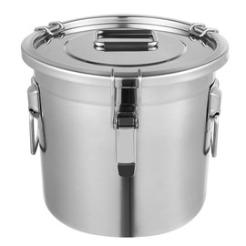 HaoYunNe Stainless Steel Storage Container Food Storage Container with Lid and Handles Sturdy Locking Clamp Airtight Canister Bucket for Rice Flour Grain Tea Spice (12L)
