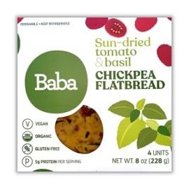 Organic Chickpea Flatbread (Sun-Dried Tomato & Basil)