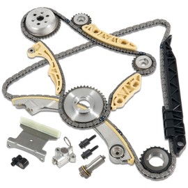 94201S Timing Chain Kit with Tensioner Guide Rail Crank Sprocket Shaft Sprocket Compatible with Chevy Malibu Equinox Buick LaCrosse L4 2.0L 2.2L 2.4L