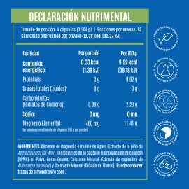 Birdman Glicinato Magnesio 400 Aditivos Mujer Hombre Porciones 240 Cápsulas