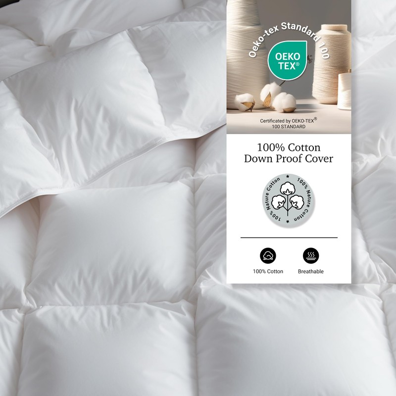 Hotel Grand Luxury White Goose Feather Down Fiber Comforter Full