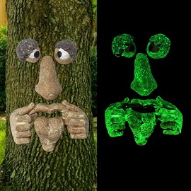 Timecity Tree Hugger - Outdoor Old Man Tree Face Garden Decoration, Bark Ghost Facial Features, Funny Resin Art for Yard, Patio, Sculpture