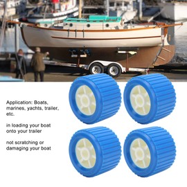 4Pcs Boat Trailer Wobble Rollers, PP Marine Ribbed Rib Roller Kit with 4.3in OD, 0.7in ID, Boat Trailer Roller for Yacht Trailer Guides Rollers