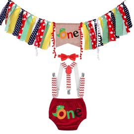 HIHCBF - Kit de decoración para fotografía de primer cumpleaños, diseño de dinosaurio, rojo (Red 001), Talla única
