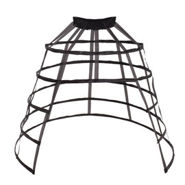 Pannier - Falda de aro, para mujer, estilo victoriano, con jaulas, para mujer, A-black Open Cage, One Size
