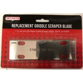 Chef Master Griddle Scraper Replacement Blade - 5 1/2" Wide x 1.2mm Thick - Stainless Steel Reversible Blade - Fits Most Scrapers - Double Beveled Edge for Chrome Griddle