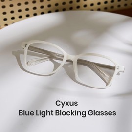 Cyxus Cat Eye Blue Light Blocking Glasses Men Women Computer Gaming Glasses UV400 glasses 8263 White