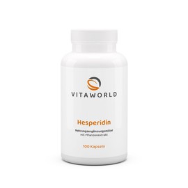 Vita World Hesperidin 100 Capsules Vegan 100% Natural Hesperidin Made in Germany with Analysis Certificate