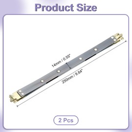 sourcing map Metal Internal Flex Frames, 2 Pcs 9.84" x 0.55" Flex Frame Kiss Lock Clasp, Handbag Frame Hardware Accessories Bag Clip for DIY Clutch Coin Purse Handmade Sewing Making Craft