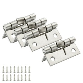 Hitefu 4PCS Spring Hinges, 1.5 Inch Small Self Opening Hinge Spring Loaded Hinges, 304 Stainless Steel Self Closing Hinge for Door Closet Cabinet