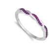 Simulated Ruby Bright Infinity Knot Stackable Ring .925 Sterling Silver