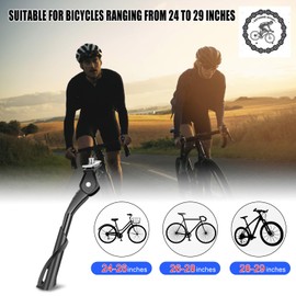 Noosverl Height-adjustable bicycle stand, 24-29 inch stable bicycle stand, non-slip side stand, for mountain bikes, e-bikes, city bikes, maximum load 35 kg
