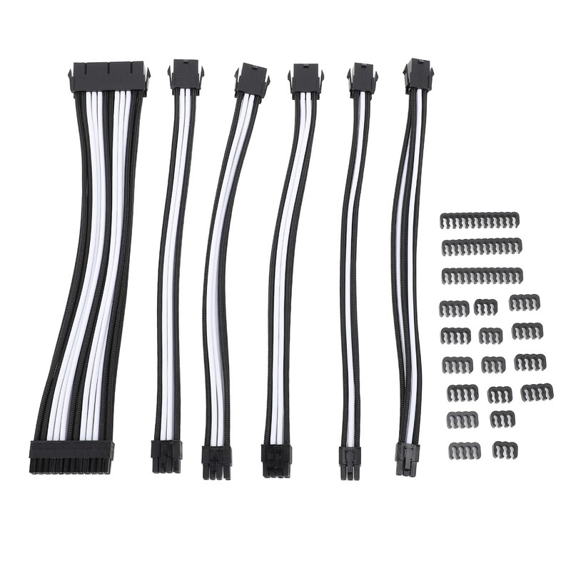 6PCS PC Extension Cable Set 30cm 24 Pin Motherboard Extension