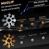 MUCLIP 18-in-1 Snowflake Multi Tool,2 Pack Stainless Steel with Carabiner,Bottle