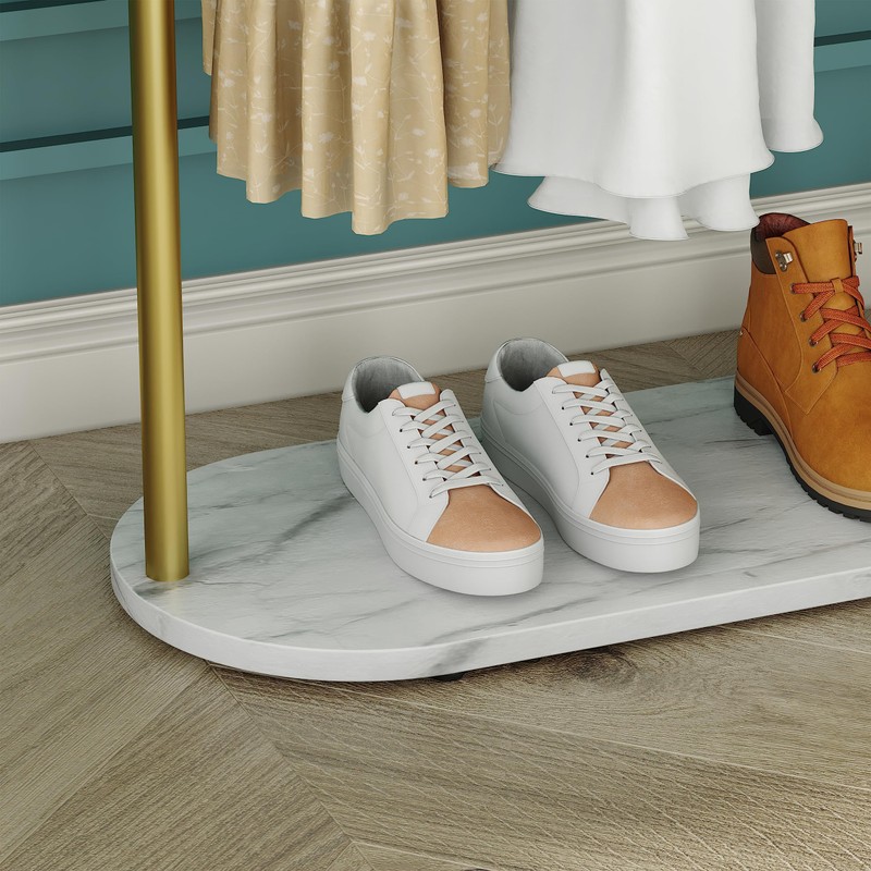 HKaikzo Gold Clothing Rack, Modern Clothes Rack with Marble Base,