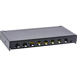 InLine® Patch Panel Cat.6A 0.5U 8-Way for Table / Wall / DIN Rail with Dust Cover