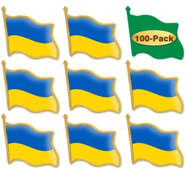 100/ Pcs Ukraine Flag Lapel Pins Bulk - Metal Ukrainian Pins Brooch Badge Souvenir For Men Women Clothes Bags Hats