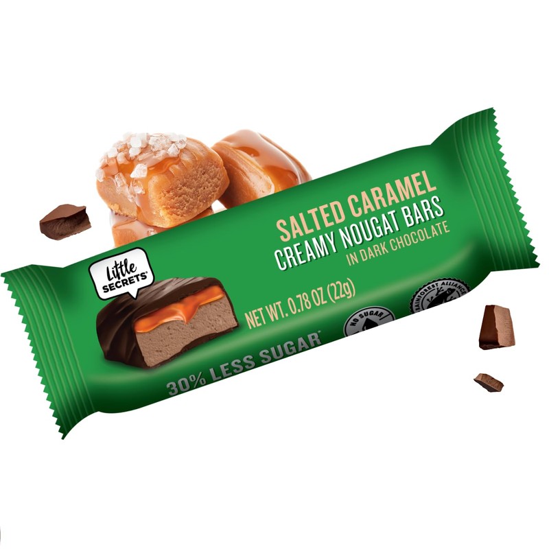 Little Secrets Dark Chocolate Caramel Nougat Bars | 5 Snack