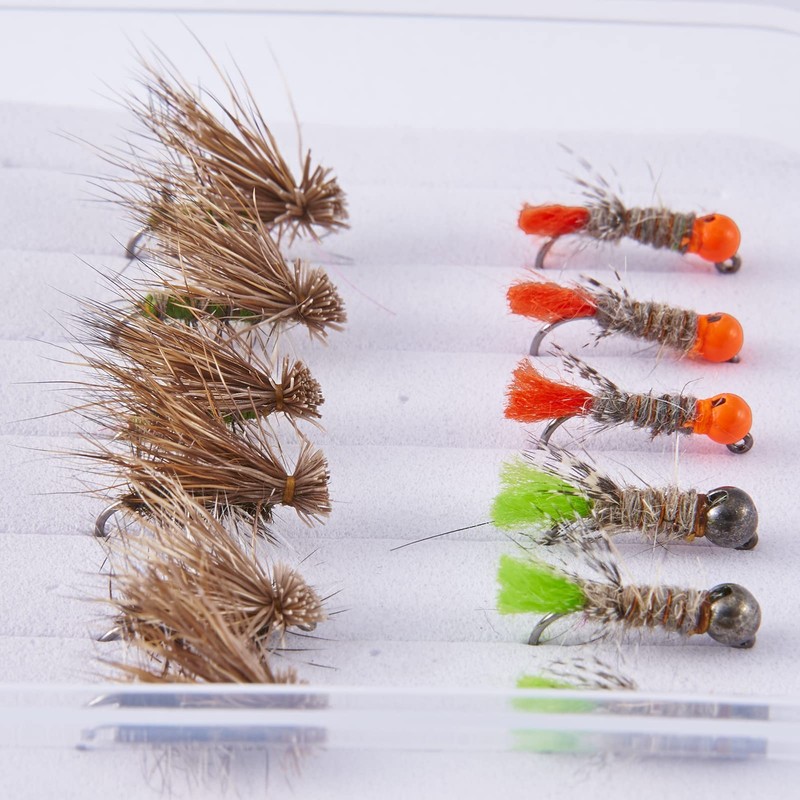 Bassdash Complete Fly Fishing Bristle Flies in Case Stream Tenkara