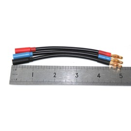 4mm Male to 5mm Female Bullet Connector ESC Extension Lead, 12AWG Silicone Wire, 5in (13cm) High Temp 200°C, Copper RC Motor Battery Power Cable