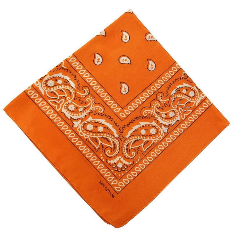 Trifong Bandana, 100% Cotton, Cashew Nut Pattern, Paisley Handkerchief, Unisex,