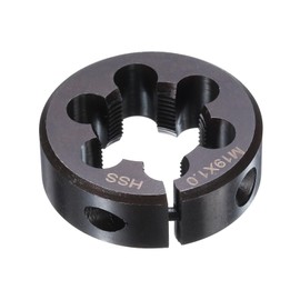 sourcing map Round Threading Die M19 x 1 Metric Thread 38mm OD Adjustable Right Hand High-Speed Steel (HSS) Round Die Screw Thread Cutting Die for Thread Repair