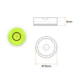 sourcing map Round Bubble Level 18x9mm Mini Circular Bullseye Spirit Levels for Leveling Camera Tripod Telescope Workshop Turntable Pictures Frame, Green