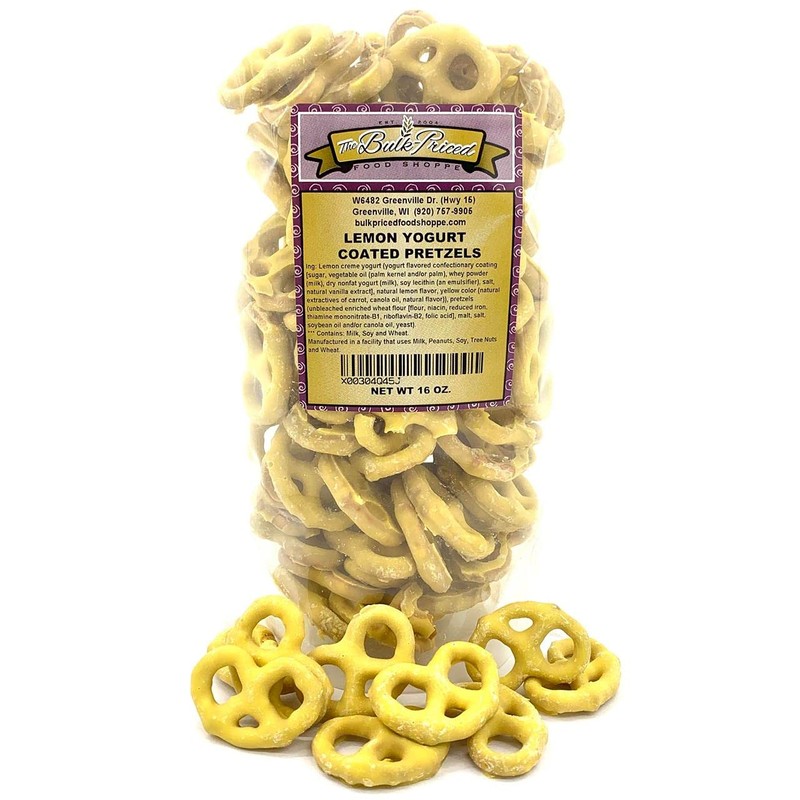 Lemon Yogurt Pretzels, Bulk (1 lb. Resealable Zip Lock Stand