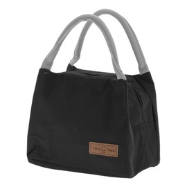 CAPASTEC Insulated Reusable Lunch Bag Large Capacity for Office Work Picnic Beach Travel 22x14x17cm 1pc Black