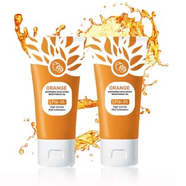 Orange Exfoliating Gel for Face & Body | Deep Pore Cleansing to Remove Blackheads, Moisturizing Scrub with Enzymes for Smooth & Radiant Skin, Gentle Exfoliator All Skin Types (2pc, 50g)