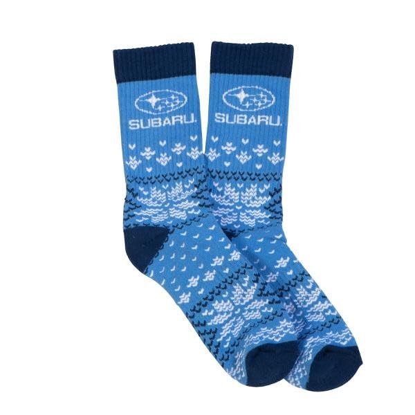 Subaru Logo Fair Isle Holiday Socks Ascent Forester Wrx Sti