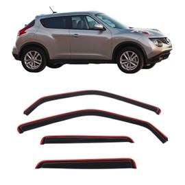 IKON MOTORSPORTS in Channel Window Visors Compatible with 2011-2017 Nissan Juke, Slim Style Acrylic Smoke Rain Guards, Side Window Wind Deflectors 4PCS