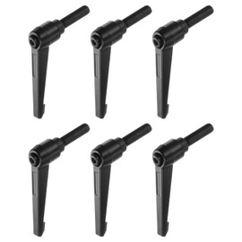 sourcing map 6pcs Adjustable Clamping Lever Handles M10 x 40mm Male Thread Bolt Knobs Rotating Screw Locking Quick Release Ratchet Push Button Handle, Black