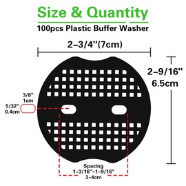 Bakulyor 100pcs Garden Staples Plastic Buffer Washer, Landscape Staple Stakes Gaskets, Yard Pins Gasket for Weed Barrier Fabric, They Keep The Barrier from Ripping & Create a Sturdier Hold - Black