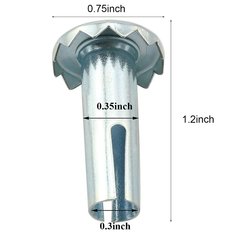 heyous 8PCS Caster Sockets 3/8" x 1-1/4" Metal Caster Stem