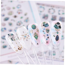 Healeved 3pcs Fashion Sequins Nail Hoops Stickers Charms Manicure Sequin Colorful