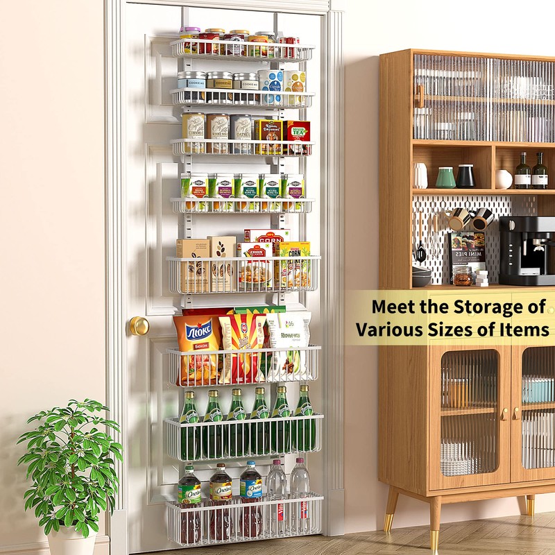 Moforoco White Over The Door Pantry Organizer, Pantry Organization and