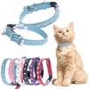 Leather Studded Cat Collar with Safety Breakaway Elastic, 12" x
