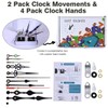 EMOON 2 Pack Non Ticking Clock Mechanism with 4 Pack