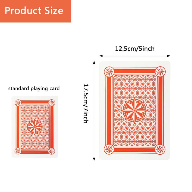 Plzoslly Large Playing Cards Giant Playing Card Deck, 5 X