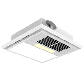 FLYINGFOX DC Bathroom Exhaust Fan 160 CFM with Light and Heater Combination, White, for Any Bathroom