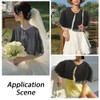 CABODYALS Black Chiffon Capelets Shawl Capes Shrug Sheer Shawls and