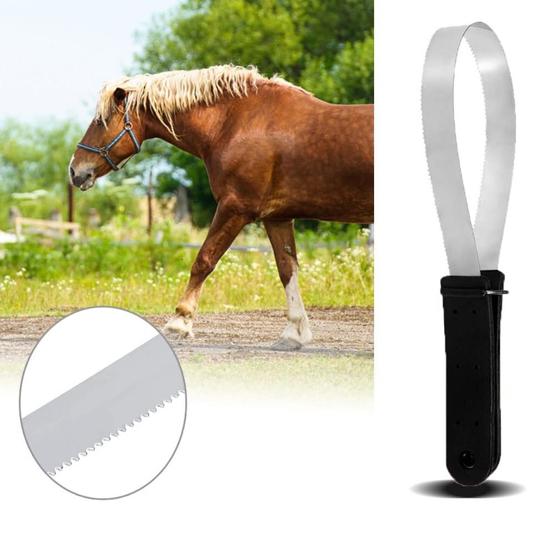 Stainless Steel Animal Equine Sweat Scraper Shedding Blade,Double-Sided Shedding Blade,Horse