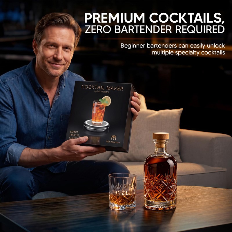 CLIYYD Smart Cocktail Coaster, App-Connected LED Cocktail Maker for Home